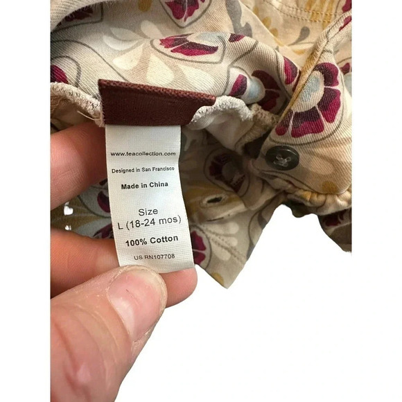 Tea Collection Girl Multicolor 100% Cotton Long Sleeve Fit & Flare Dress Size L - Picture 5 of 8